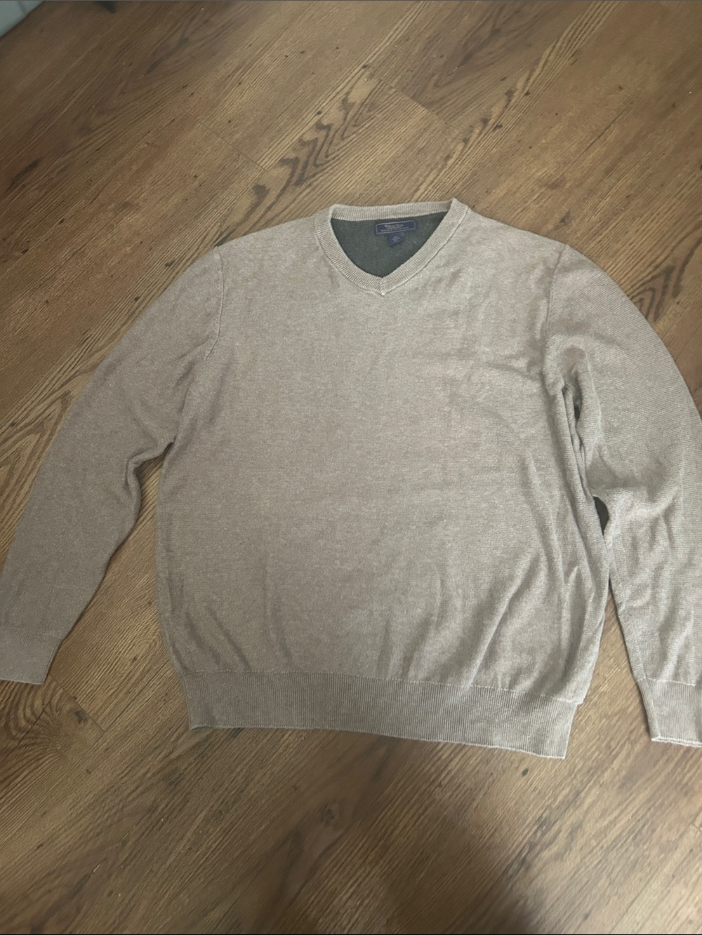 Men's V-Neck Sweater in Light Beige - Classic Everyday Style